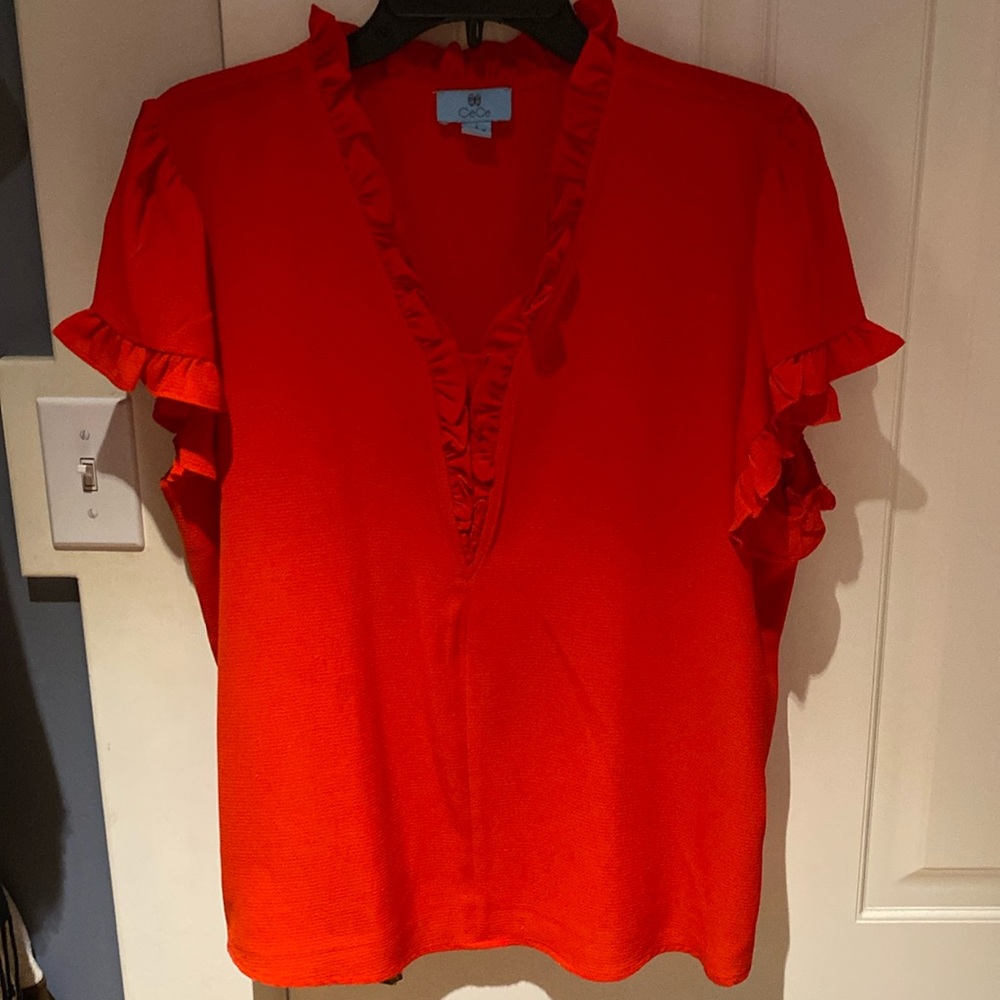 Cece red blouse size Large